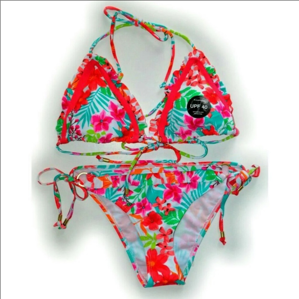 Rampage floral triangle bikini set New with tags